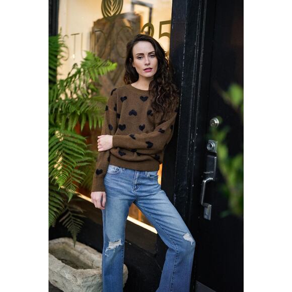 Heart Pattern Knit Sweater - Picture 3 of 6